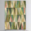 Motif géométrique mixte vert II - impression transitionnelle sur bois de pin naturel-37111026