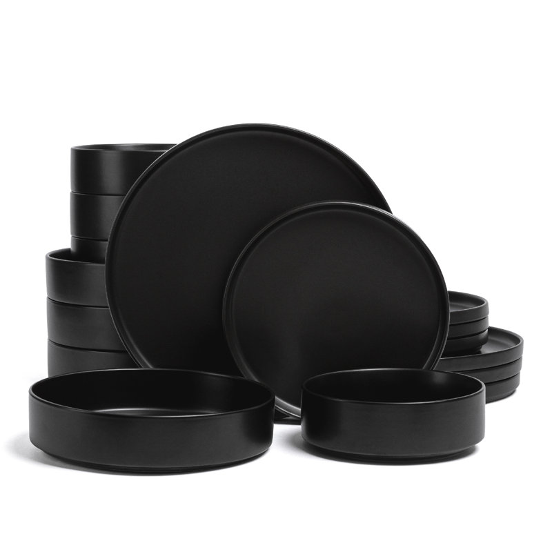 White Ceramic 16-Piece Stackable Dinnerware Set