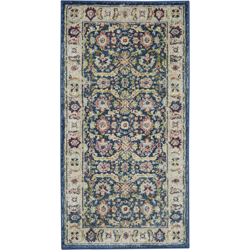 Tapis bleu marine traditionnel Raymond, Rectangle 2 pi x 4 pi