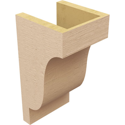 7"W x 7"D x 14"H Newport Rough Cedar Woodgrain TimberThane Corbel, Primed Tan