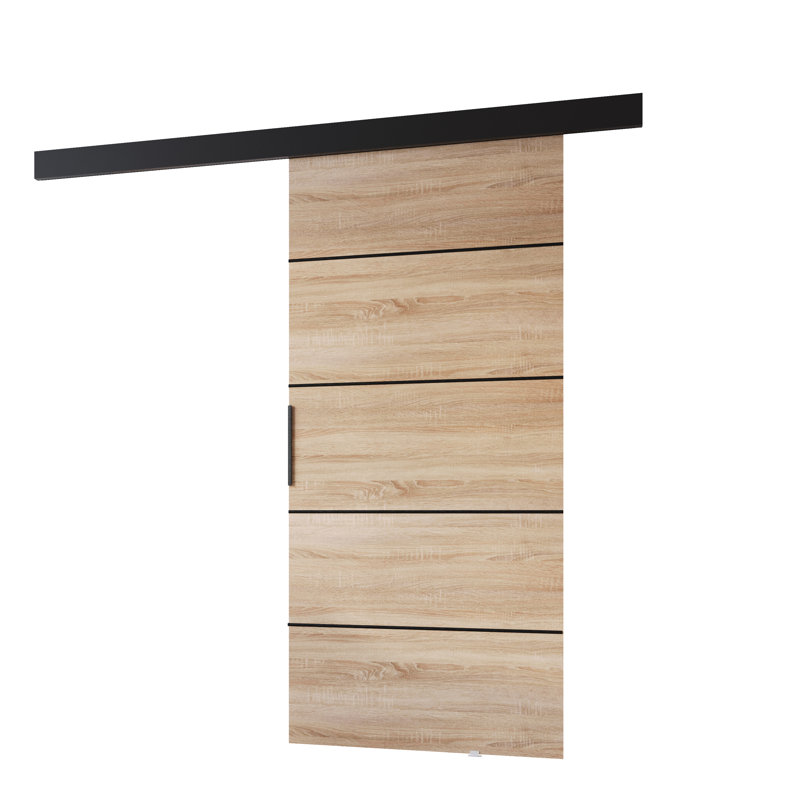 Sliding Door Prim 1K, Interior Door, Sonoma Oak/Black, 86cm x 205cm
