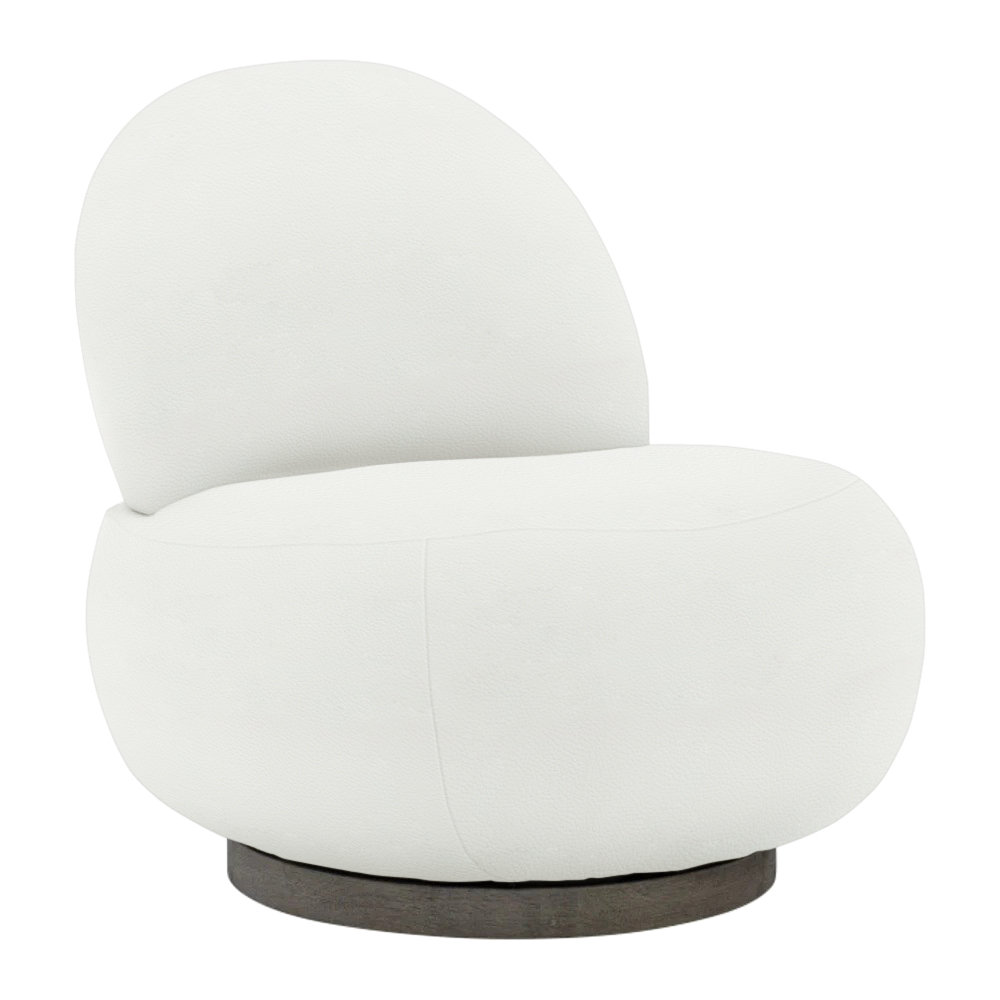 Caicos Swivel Patio Chair with Cushions, White Vinyl 6503-000