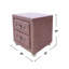 Table de chevet rembourrée en tissu avec 2 tiroirs, rose
