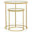 Maylin 2-piece Round Glass Top Nesting Table Set Gold
