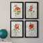 Lin géranium - ensemble de 4 peintures sur toile encadrées-1811164008-1811164009