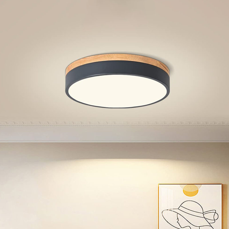 Plafonnier DEL moderne à intensité variable près du plafond, Gris