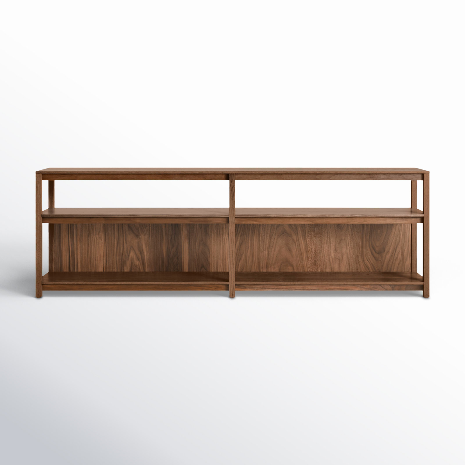 Open Plan Etagere Bookcase, (2 Shelves) 26" H x 80" W x 13" D, Walnut