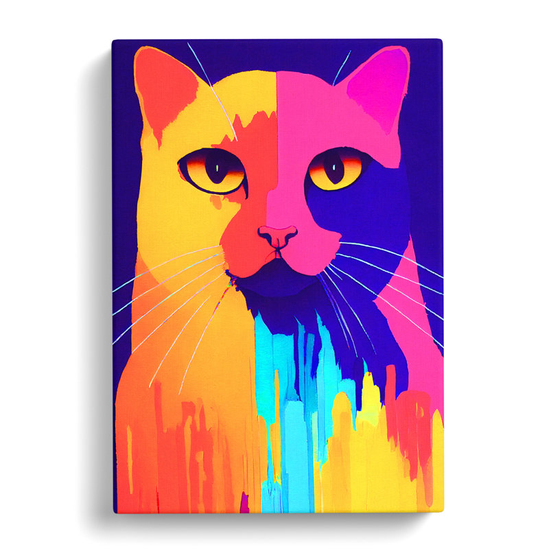 Cat Crayon Vol.1 - Wrapped Canvas, 76cm H x 50cm W x 3cm D
