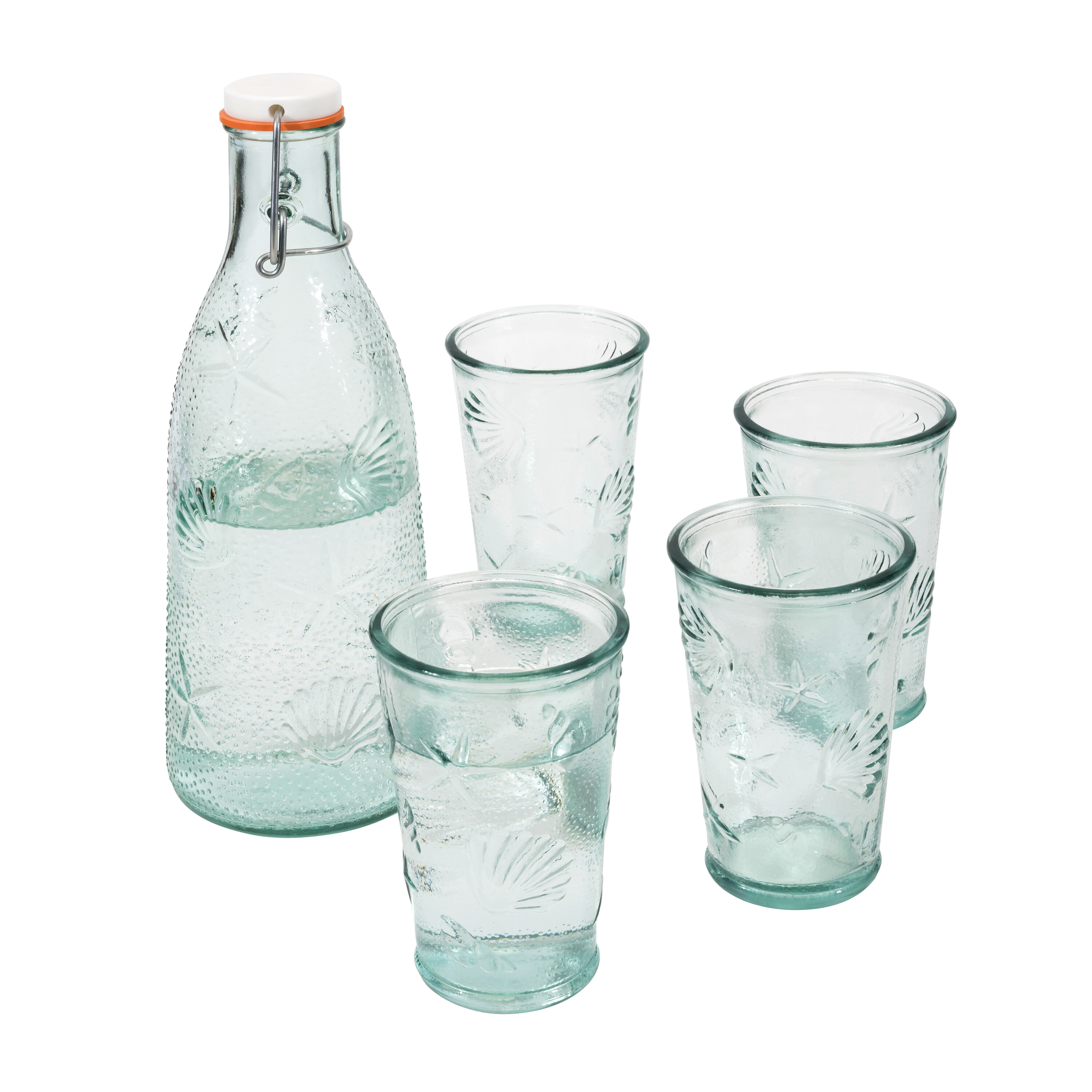 French Home 5 - Piece 12oz. Glass Drinking Glass Assorted