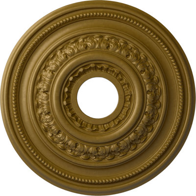 Endurathane Orleans Ceiling Medallion, 17 5/8"OD X 3 5/8"ID X 1 7/8"P (Fits Canopies up to 4 5/8"), Hand-Painted Gold Finish