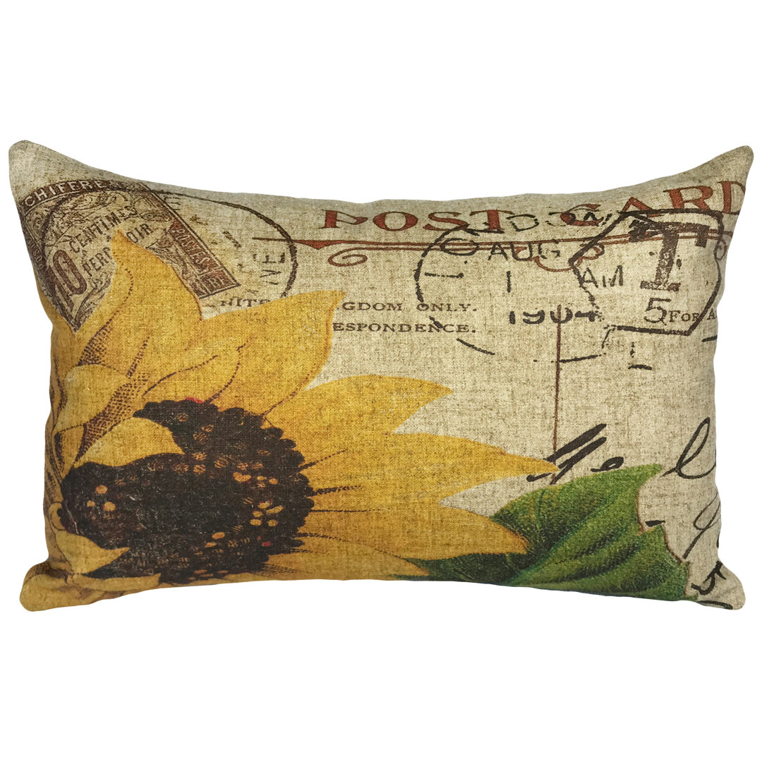  Sunflower Linen Lumbar Pillow TheWatsonShop