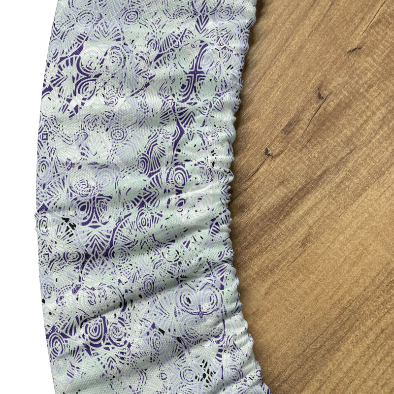 Highland Dunes Bohemian Fitted Round Tablecloth Indigo and Mint Green, 51.97" Round
