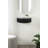 Kristie Half-circle Mango Floating Shelf with Drawer-657414403