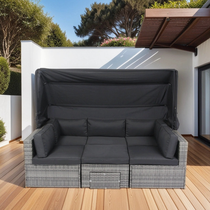 Ensemble modulaire d'extérieur en L avec coussins 78,77 po Bainter