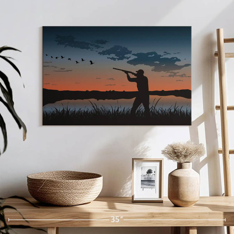 Senne Sunset Duck Hunting, 16" H x 24" W