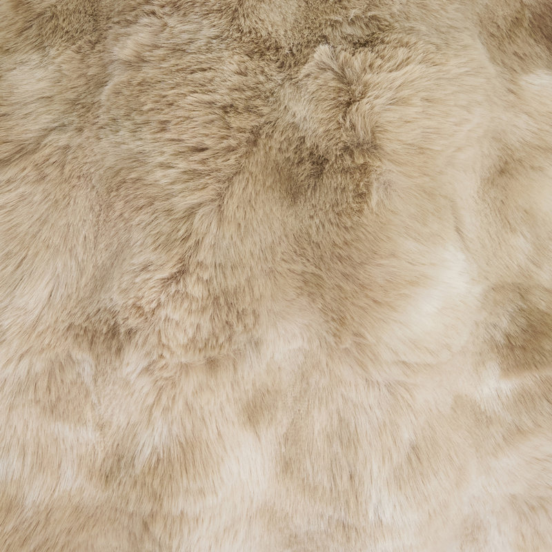 Cozy Bubble Faux Fur Pillow Cover, Down, Brown, Rectangle 12" H x 20" W