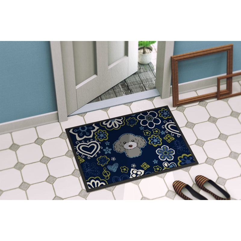 Tapis d'extérieur antidérapant Toluca, L 24 po x L 36 po, Caniche argenté