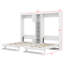 Lit escamotable double 2 en 1 avec armoires et tablettes, lit escamotable mural en bois, lit plateforme pliable-124061000
