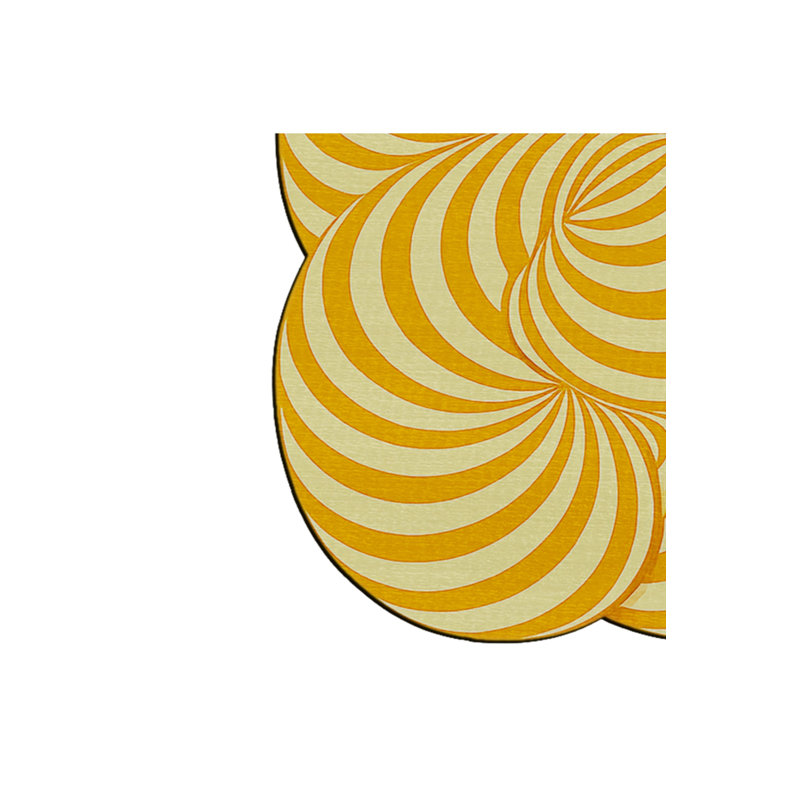 Tapis vert tissé à motif floral lavable Mosso, 3'11" x 5'11"