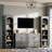 3-Piece Farmhouse Entertainment Center with Storage Cabinet for TVs Up to 70",TV Stand with Bookshelf-86124702