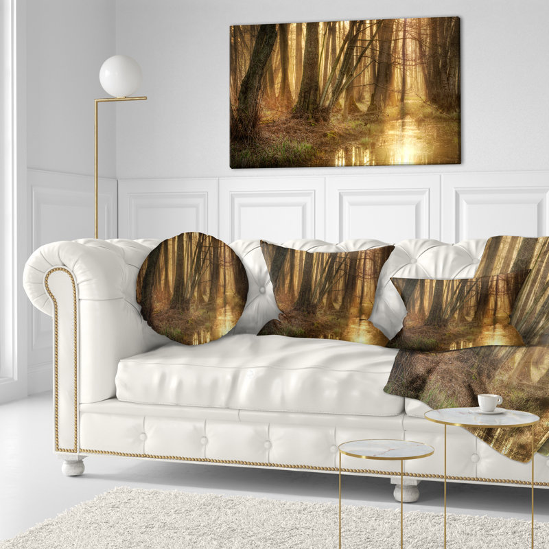 Coussin de photographie matinée dans une forêt dense, 12 po x 20 po, Coussin lombaire