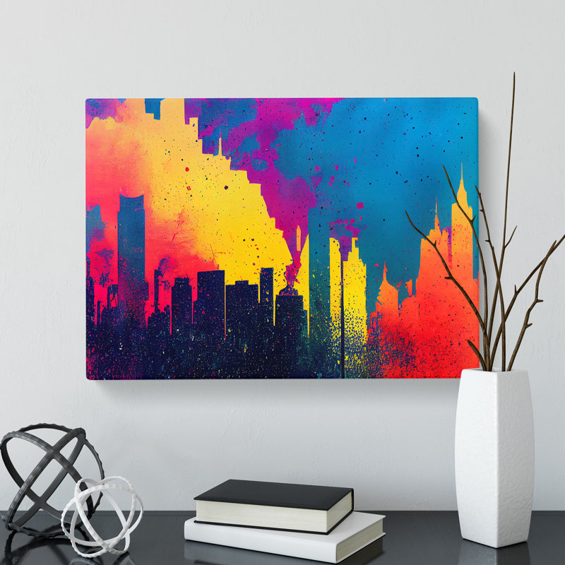 Skyscraper Skyline Splash Vol.3 Abstract - Wrapped Canvas, 35cm H x 50cm W x 3cm D
