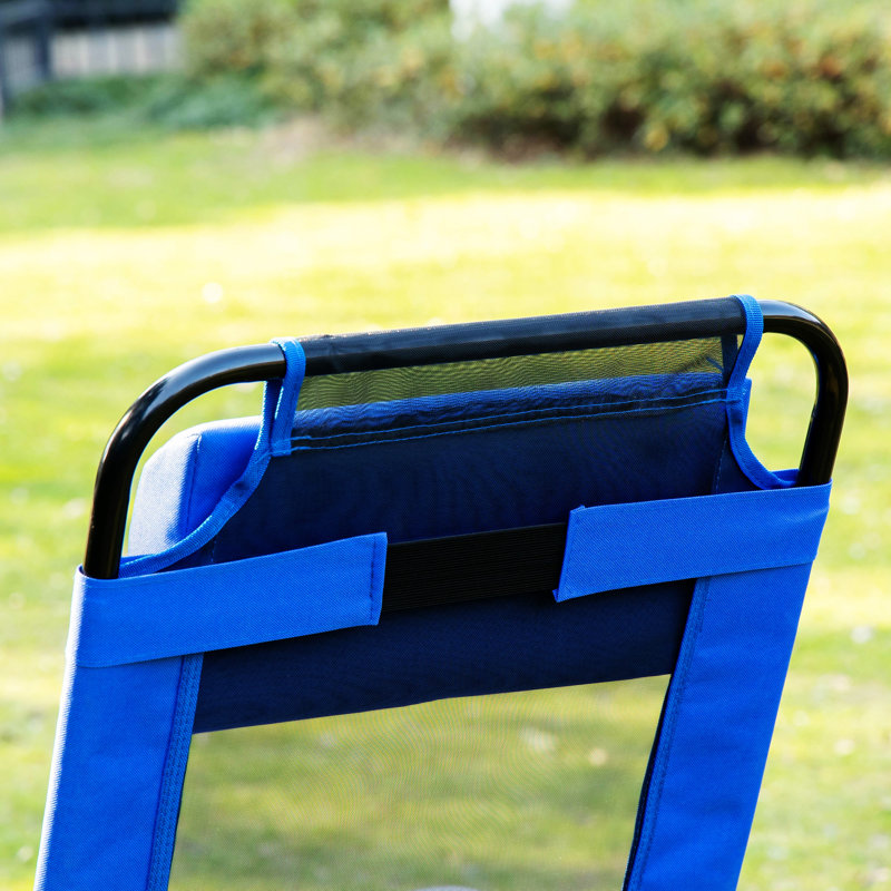 Ensemble de 2 chaises de patio pliantes Outsunny, Bleu