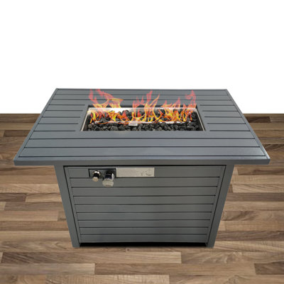 Steel Propane Outdoor Fire Pit Table with Lid