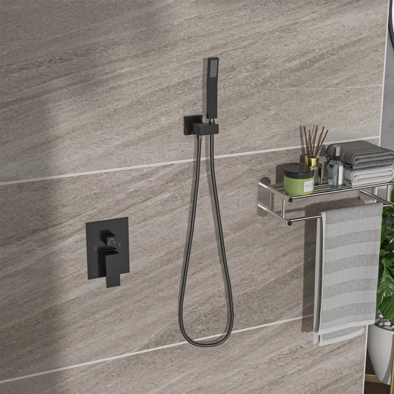Pomme de douche double - Système de douche carré mural de 10 pouces avec valve brute