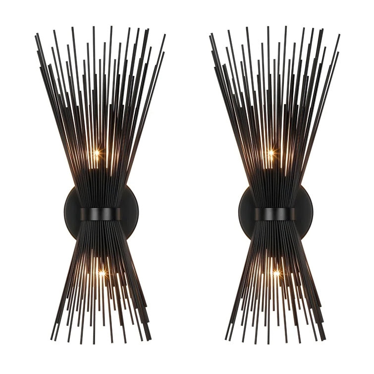 Annalina Duo Wall Scones Light Metal Spike Wall Sconce Black Color