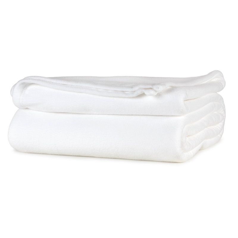 Machine Woven Throw Blanket, White, Twin