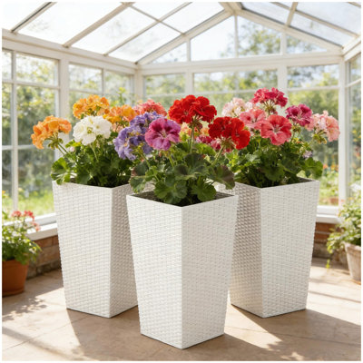 Ensemble de 3 pots à fleurs spacieux, boîte de plantes, grande boîte à fleurs