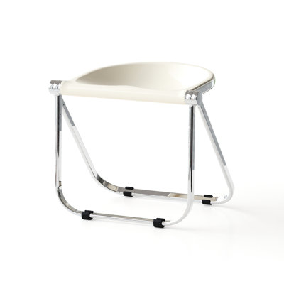 Artsy Transparent Folding Chair - Acrylic Creative Stool For Home, Office, And Leisure, Stackable Foldable, Pc Material, Lively Colors, Can Be Used As Shoe Changing, Dressing, Dining Stool, Ancient