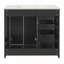 Meuble-lavabo autoportant avec rangement abondant et fabrication durable-492447706