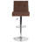 Blanco Adjustable Height Tufted Back Barstool w/Accent Nail Trim in Gray LeatherSoft-749928982