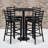 Aniket 30'' Round Laminate Table Set with Round Base and 4 Ladder Back Metal Barstools-24678170-68612009