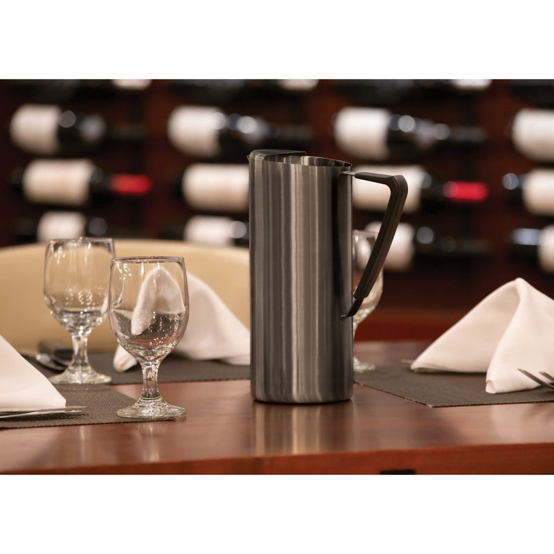 Carafe d'eau mince en acier inoxydable de 1,9 litre avec pare-glace, 64 oz, Gris
