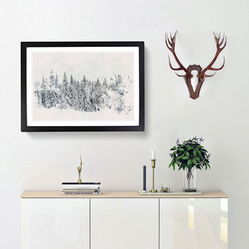 Points of the Trees - Framed Print, 45cm H x 63cm W x 2cm D, Black Framed