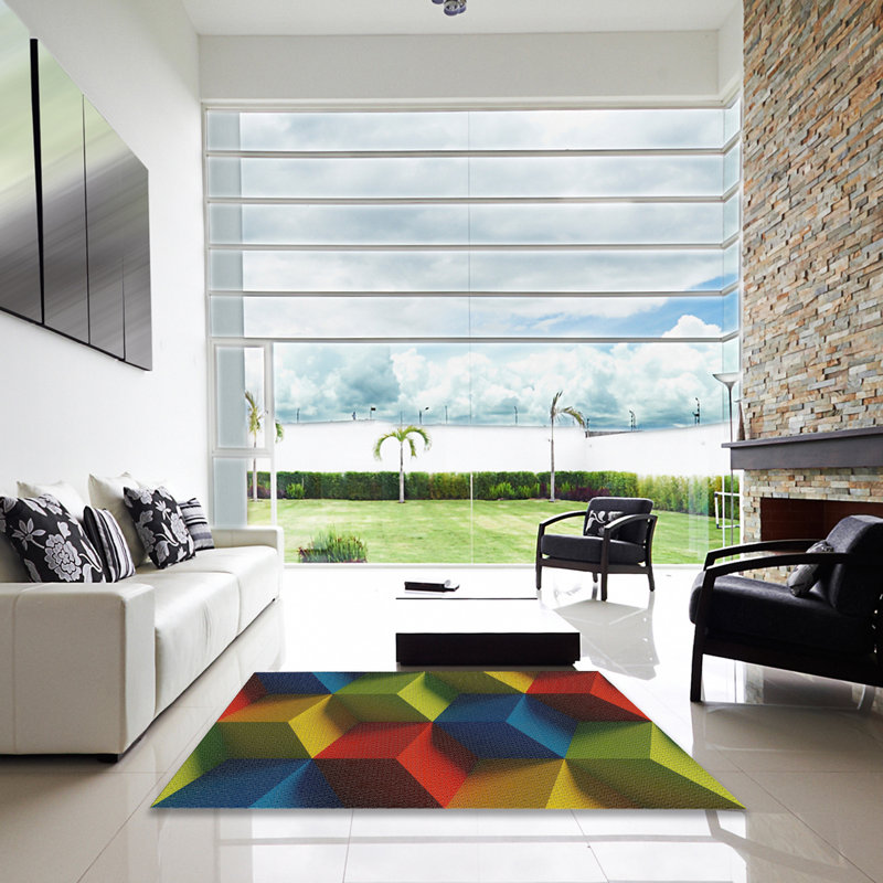 Geometric Indoor Rug, Square 7'