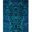 Tapis unique noué à la main Vibrance - bleu, 10 pi 1 po x 10 pi 1 po