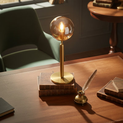 Lampe de table moderne 21 po avec tige en métal Aurelia