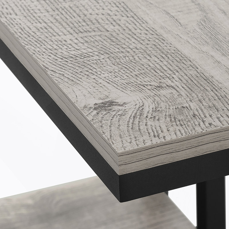 Shem End Table, Gray Top/Black Base, 25.25" H x 10.25" W x 18.25" D