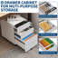 3-Drawer Metal File Cabinet with Lock, Mobile Filing Storage for Home Office, White-129388190