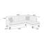 Ensemble de canapé modulaire en L 2 pièces avec méridienne Ash, canapé capitonné en tissu d'aspect velours avec garniture cloutée et coussins décoratifs