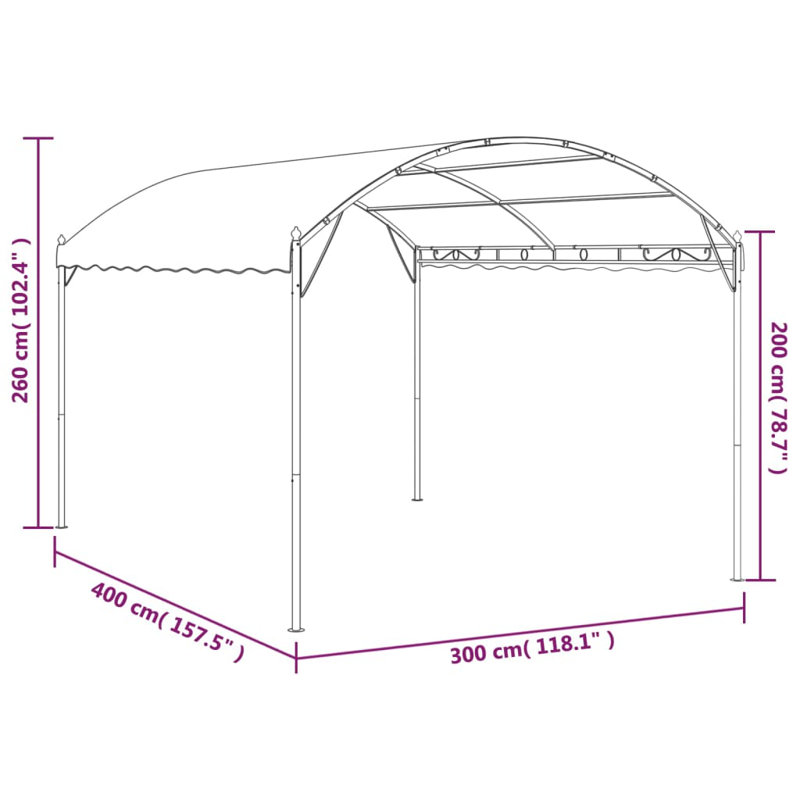 13.1 Ft. W x 9.84 Ft. D Steel Patio Gazebo Gazebo, Taupe
