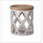 Grande table d'appoint 23 po blanche vieillie