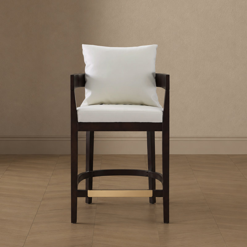 Tabouret de comptoir Ritz Vegan, Ivoire ivoire, Tabouret de comptoir (siège d'une hauteur de 26,5
