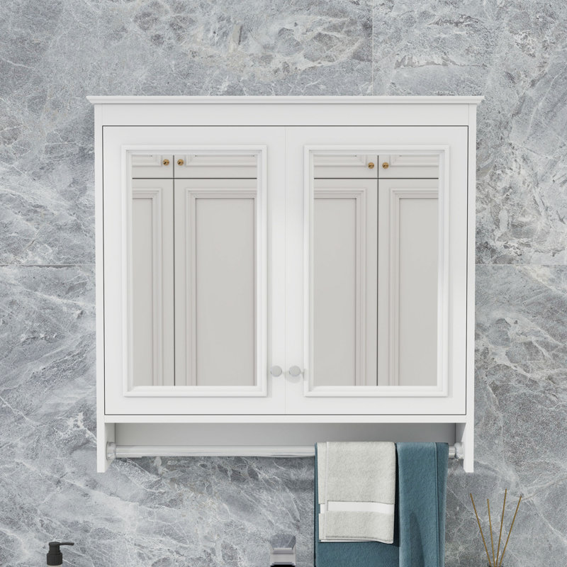 Armoire à pharmacie murale avec miroir et tablettes, Noir