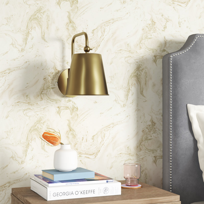 Blake Steel Armed Sconce, Lacquered Brass, Brass