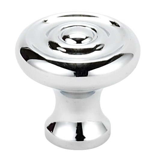 Poignée champignon, Chrome poli, H 0,75 po x l 0,75 po x P 0,375 po